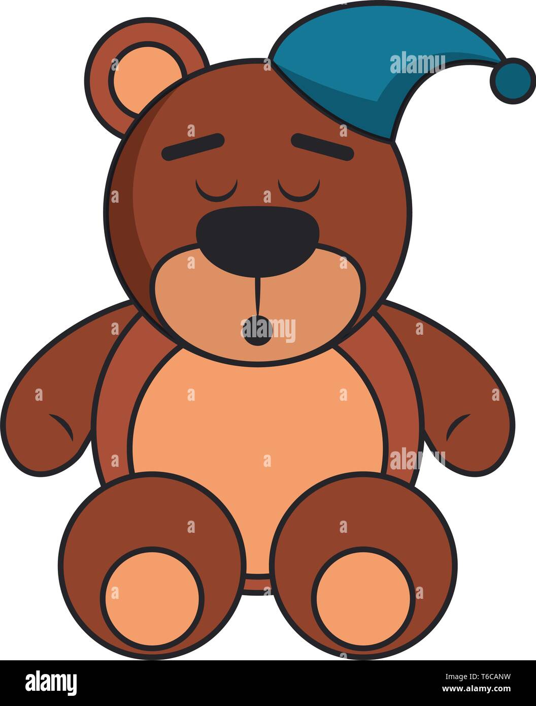 Teddy bear with pijama hat cartoon Stock Vector Image & Art - Alamy