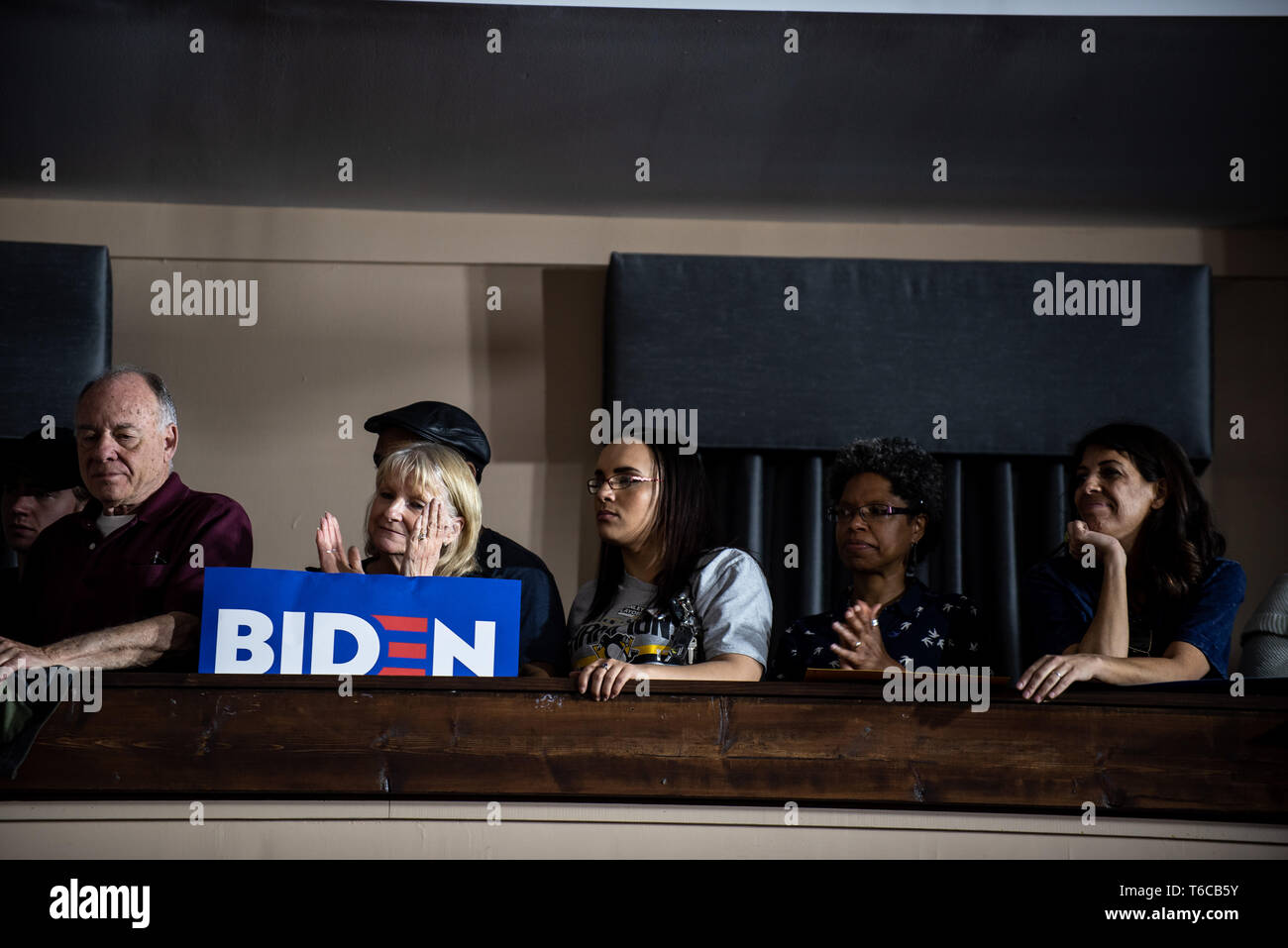 Biden supporters seen during the event. Speeches come before Joe Biden takes the stage in Pittsburgh. Joe Biden is running to be the Democratic Nominee for the 2020 presidential election. Stock Photo