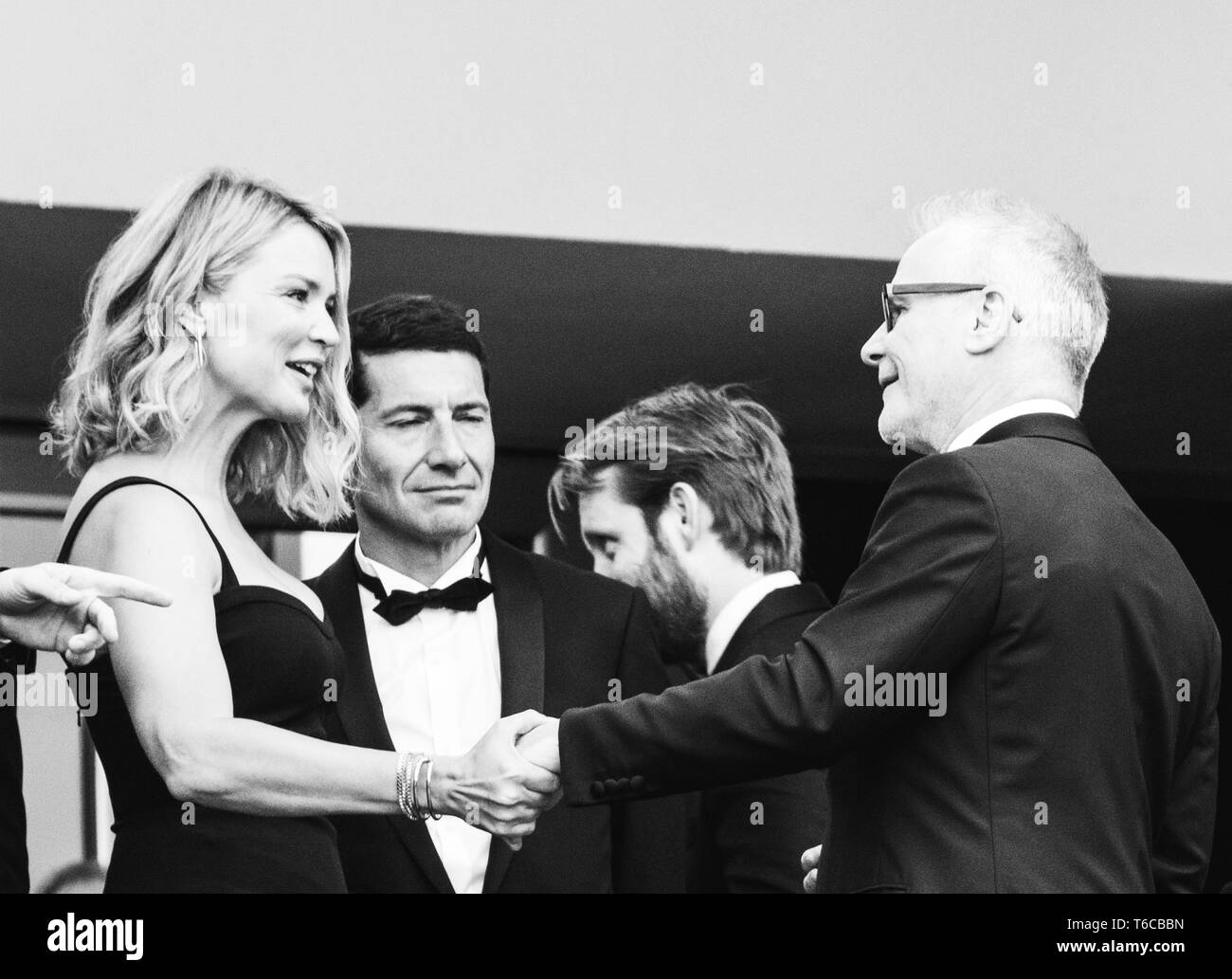 69e Festival de Cannes Opening Ceremony, France May 11 to 22, 2016 (President George Miller, Laszlo Jeles-Nemes, Woody Allen, Vanessa Paradise) Stock Photo