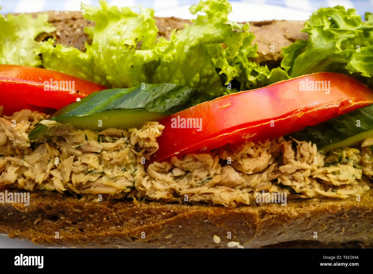 Tuna sandwich brown bread cucumber hires stock photography and images Alamy