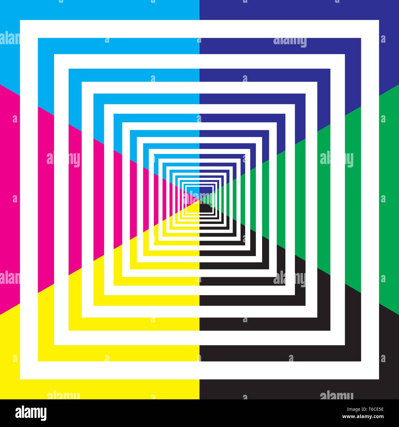 CMYKGB cyan magenta yellow black green blue target circle background ...