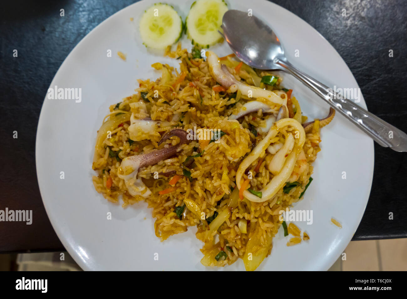 Fried Rice with seafood, Phuket town, Thailand Stock Photo