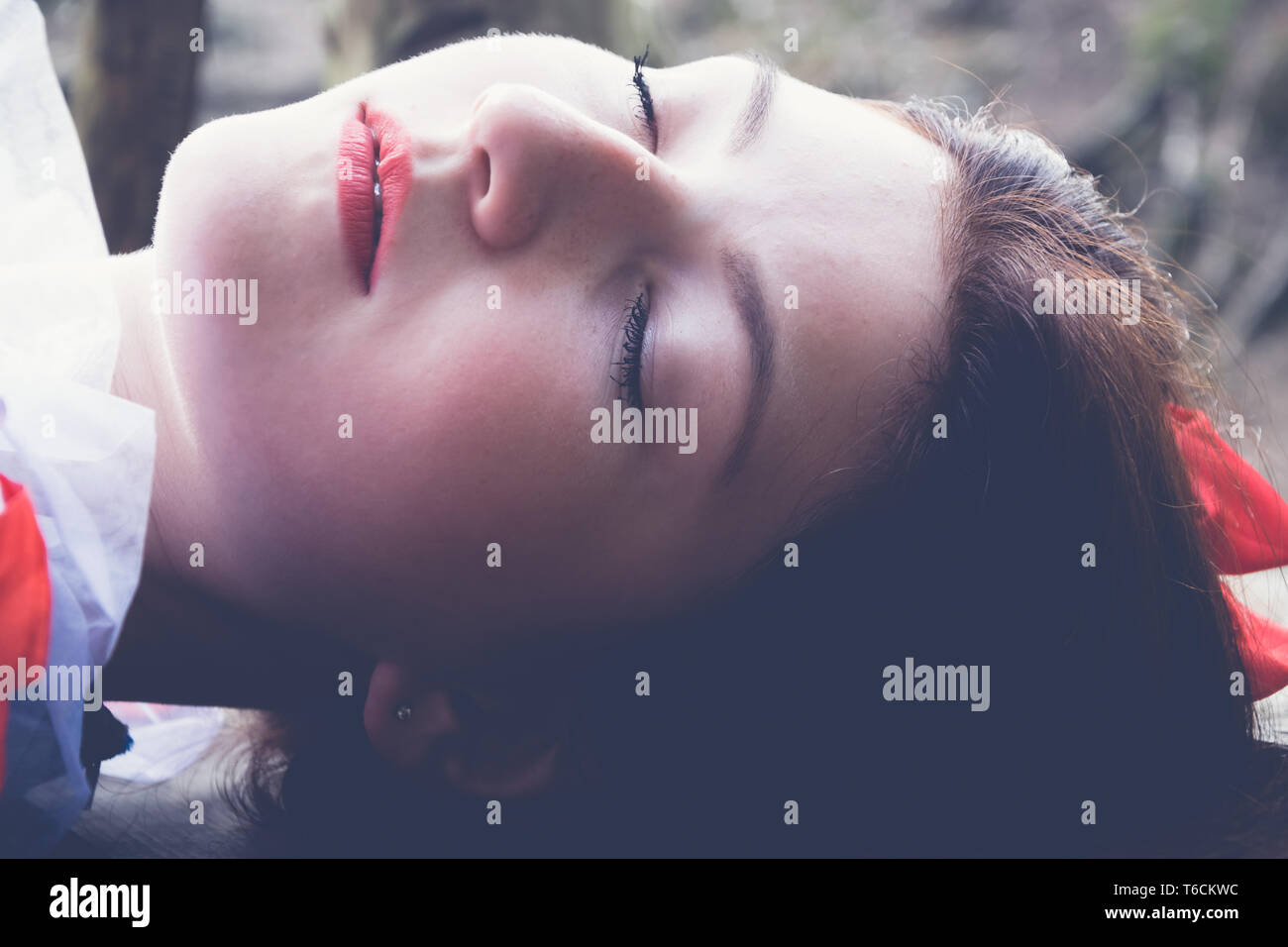 Sleeping woman Stock Photo