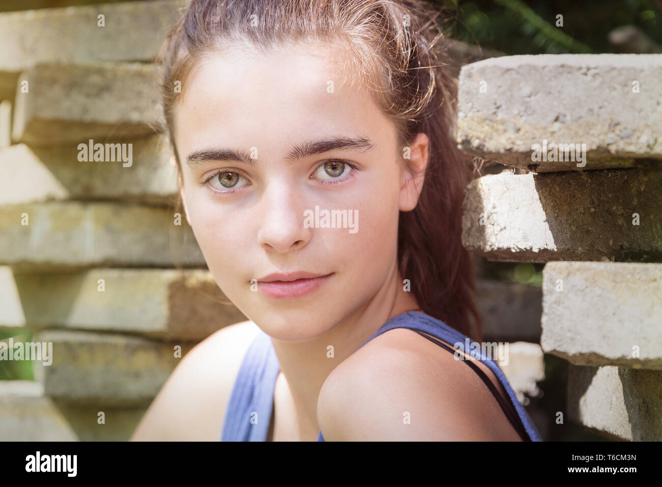 close up portrait of a young woman Stock Photo