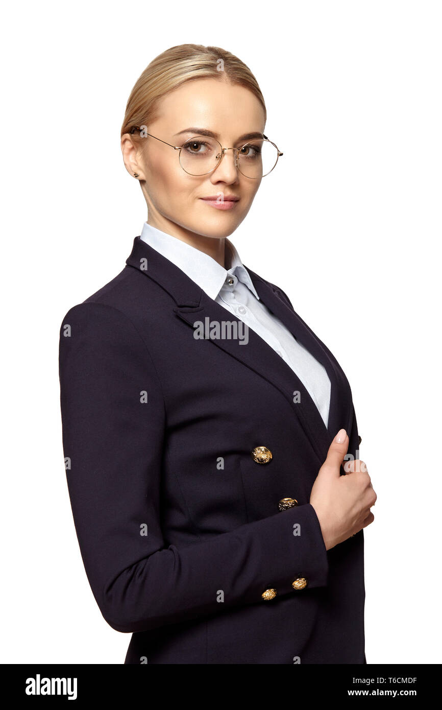 Blonde woman in business suit hi-res stock photography and images - Alamy