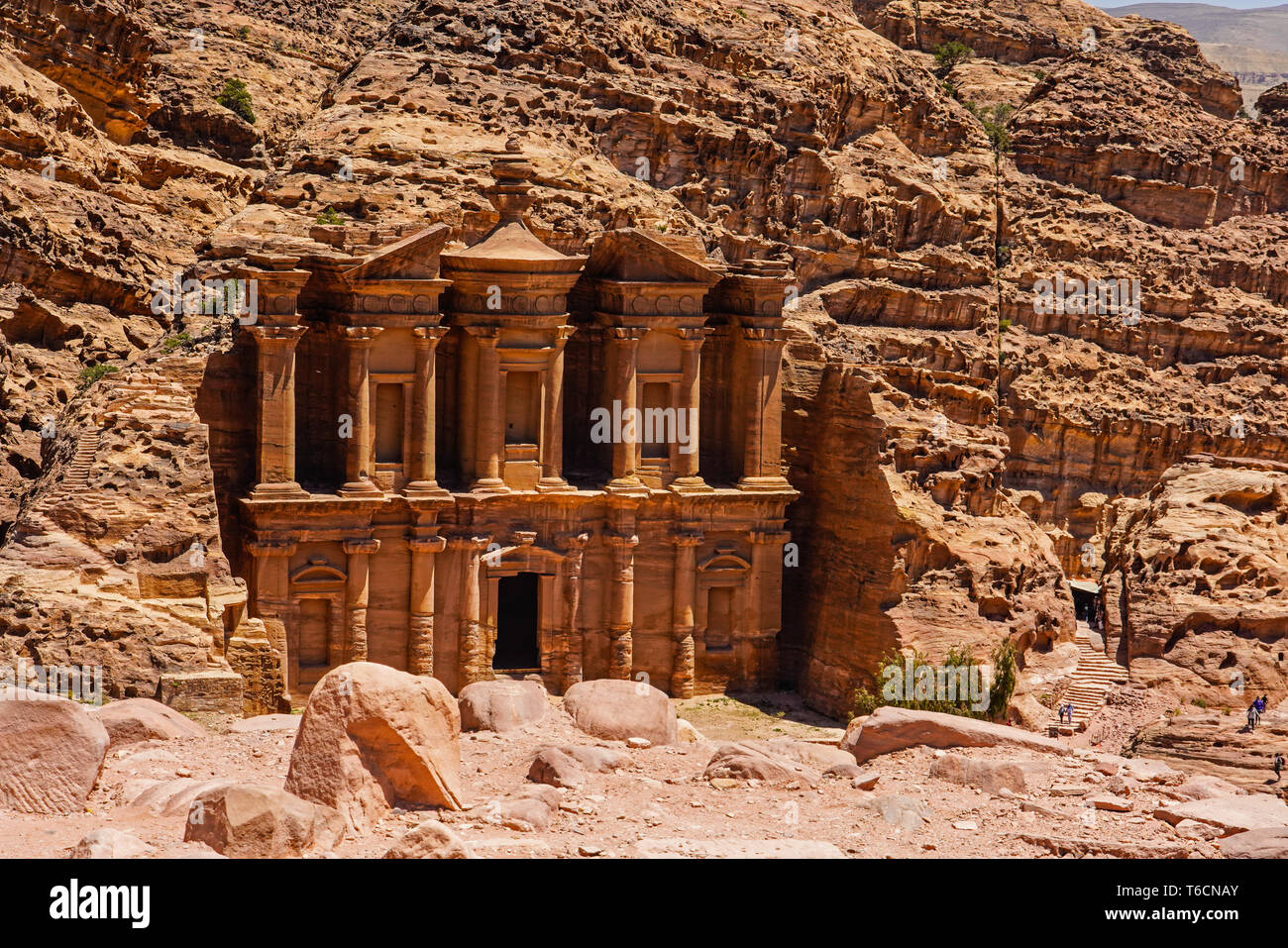 Elevated view of The Monastery, Petra, Jordan Stock Photo - Alamy