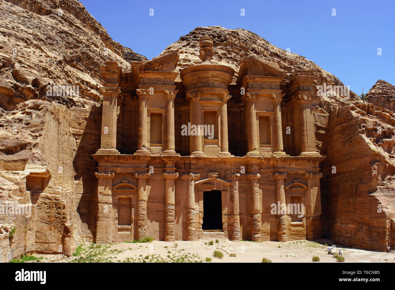 View of famous The Monastery in Petra, Jordan. Stock Photo