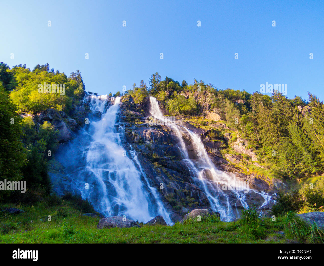 Nardis Laris Waterfalls. Adamello Brenta Nature Park, Trentino-Alto Adige, Dolomites, Italy Stock Photo