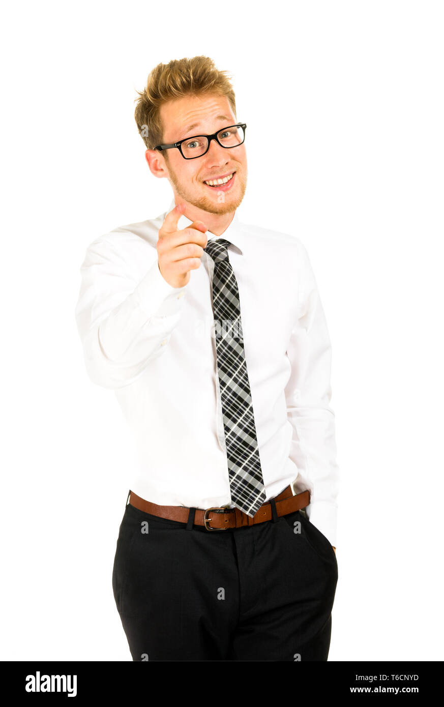 Half length portrait of a smart young businessman Stock Photo - Alamy