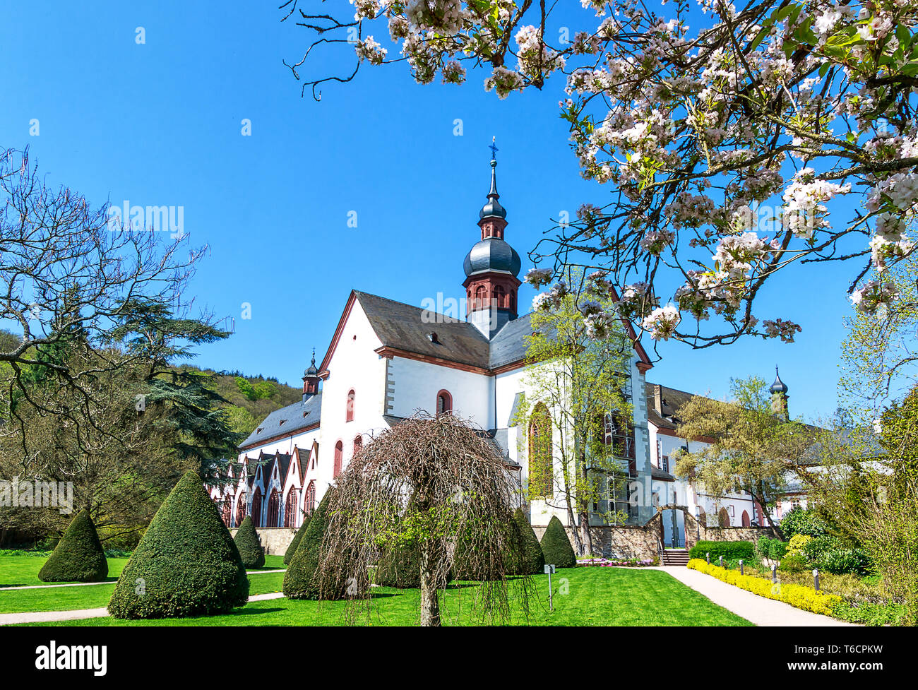 Eberbach Abbey, Mystic heritage of the Cistercian monks in Rheingau, filming location for the movie The Name of the Rose, Hesse, Germany Stock Photo