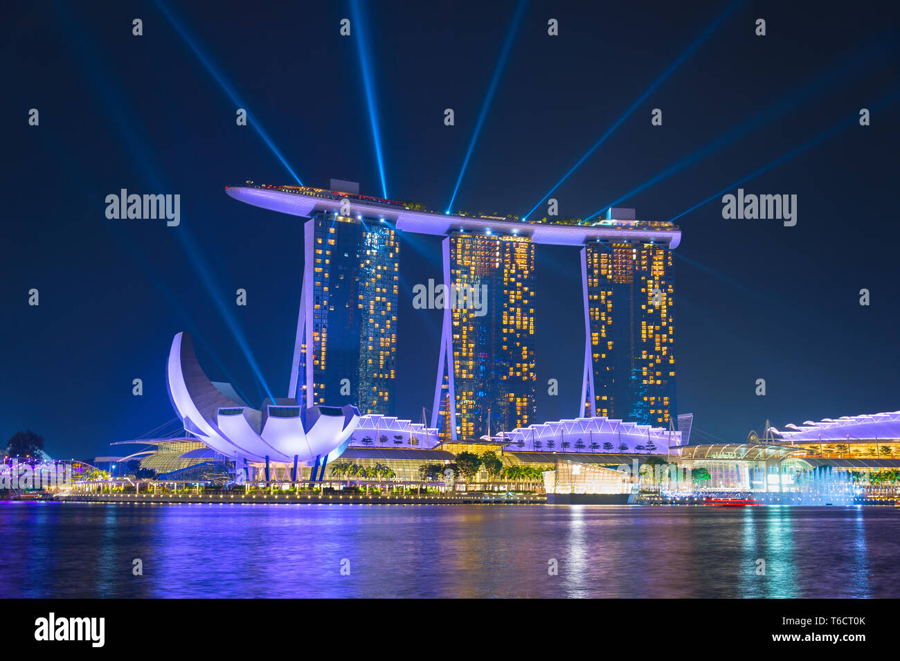 Marina Bay lights show. Singapore Stock Photo Alamy