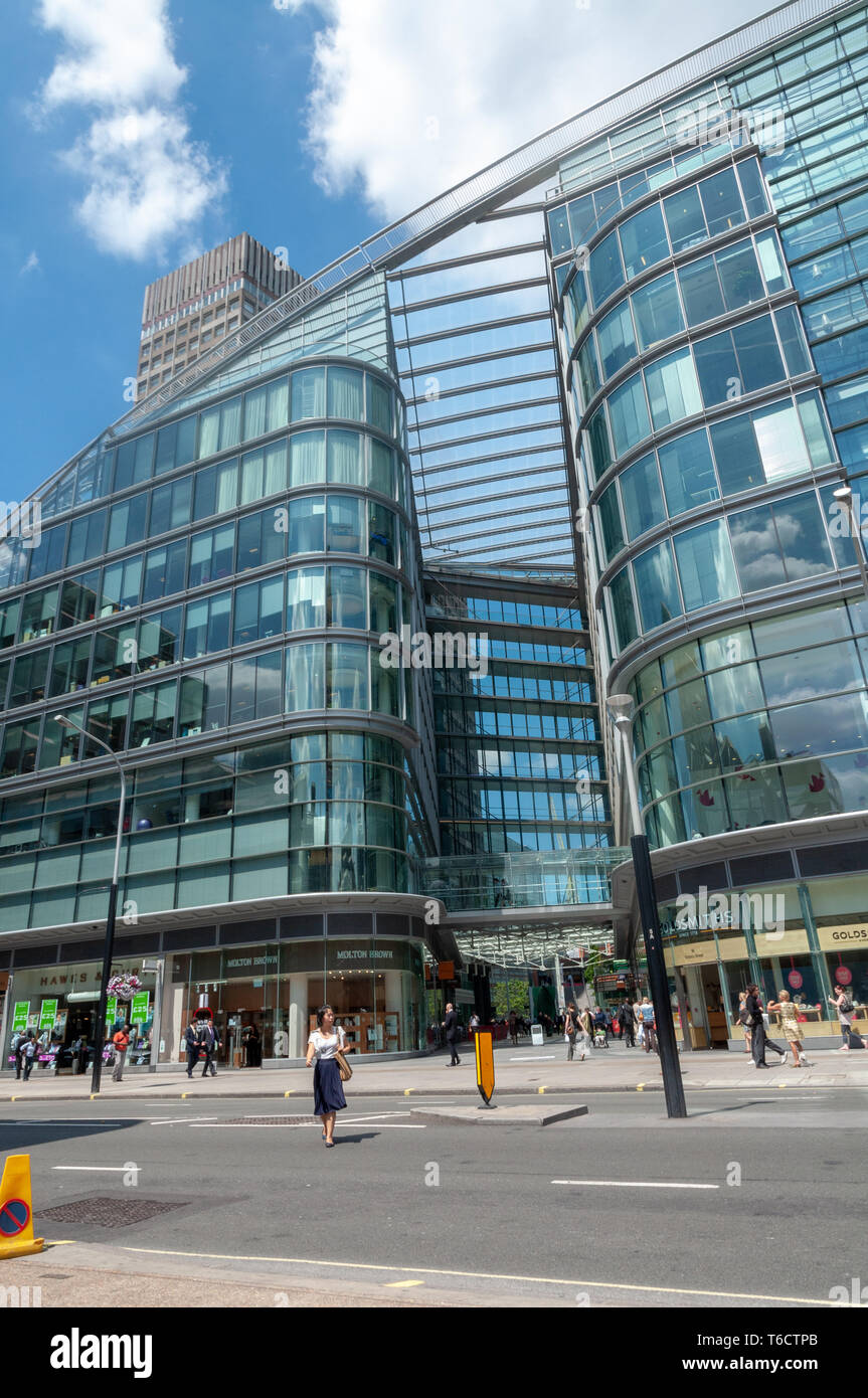 View of the crystal building Cardinal Place on Victoria street built by Sir Robert McAlpine. London Stock Photo