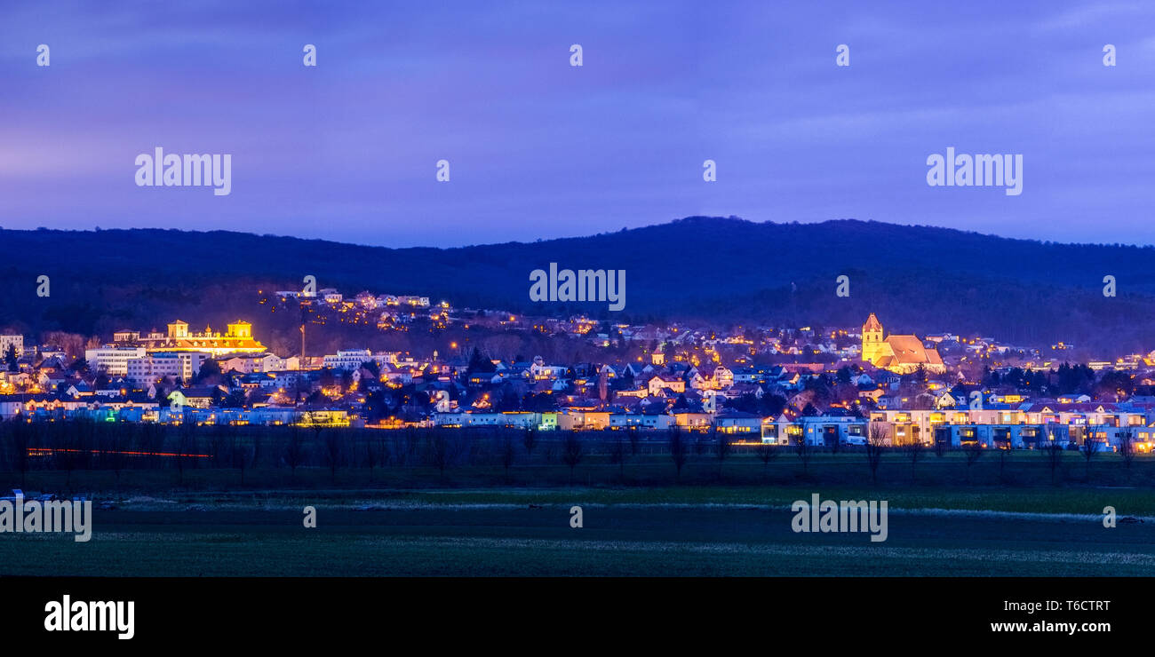 Eisenstadt provincial capital of Burgenland with lighting in the evening Stock Photo