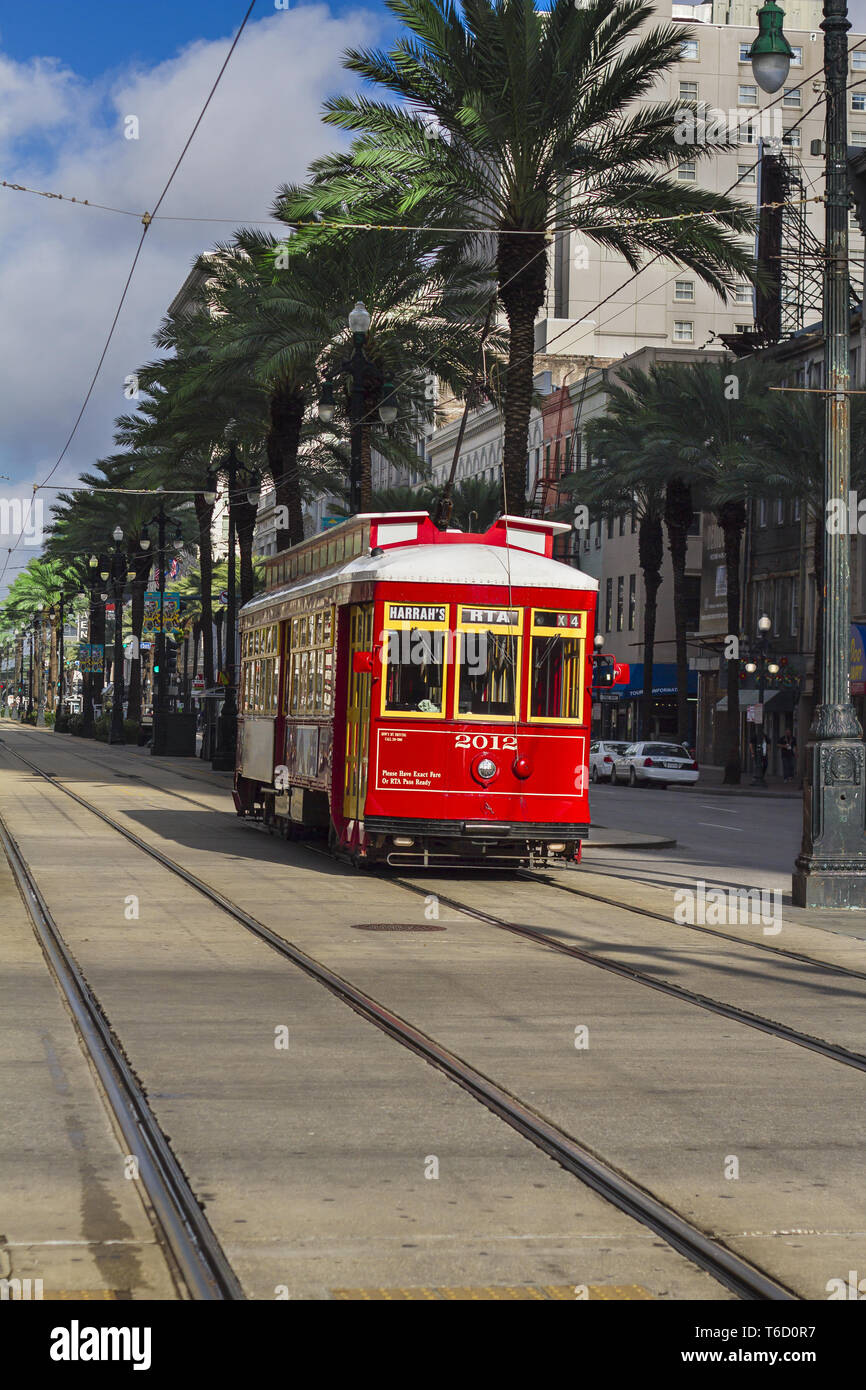 New Orleans Canal Street Streetcar Stock Photo