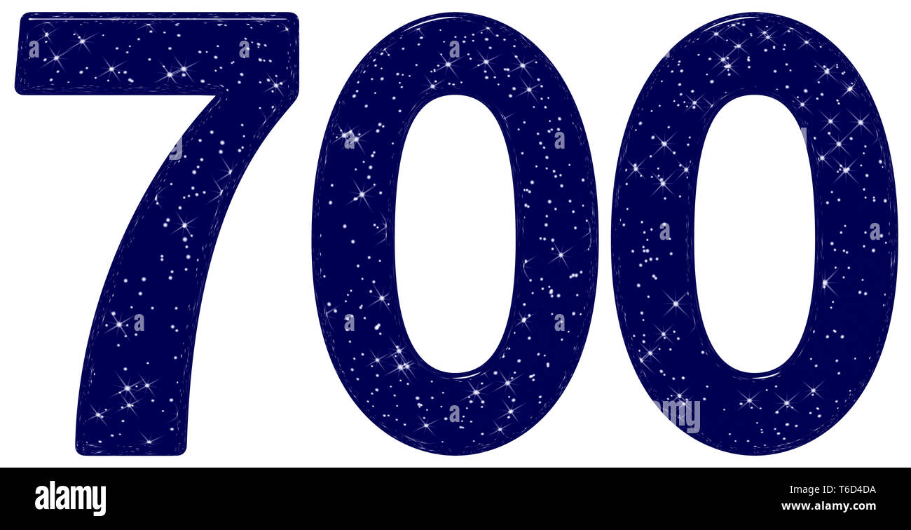 Numeral 700, seven hundred, star sky texture imitation, isolated on ...