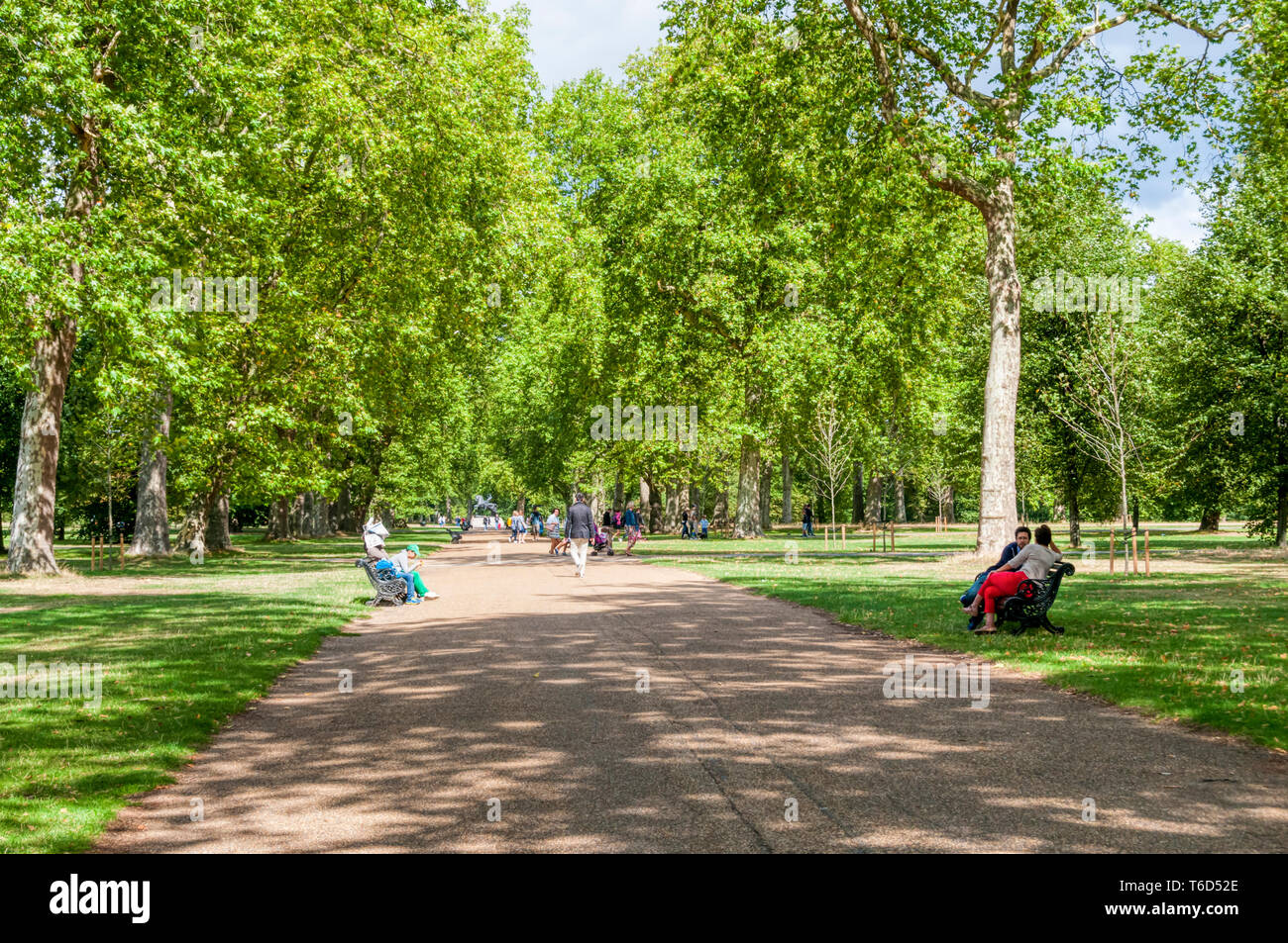 Kensington Gardens in London are one of the Royal Parks and were once the private gardens of Kensington Palace. Stock Photo