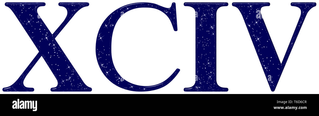 Roman numeral 94, ninety four, star sky texture imitation, isolated on ...