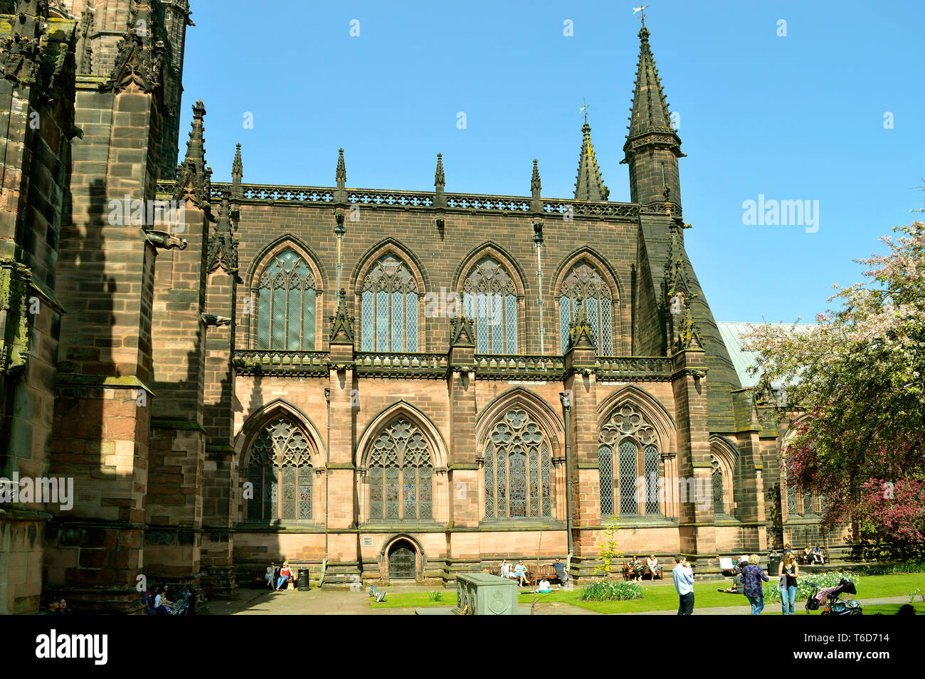 The historical Chester cathedral is a Church of England cathedral and the mother church of t Stock Photo