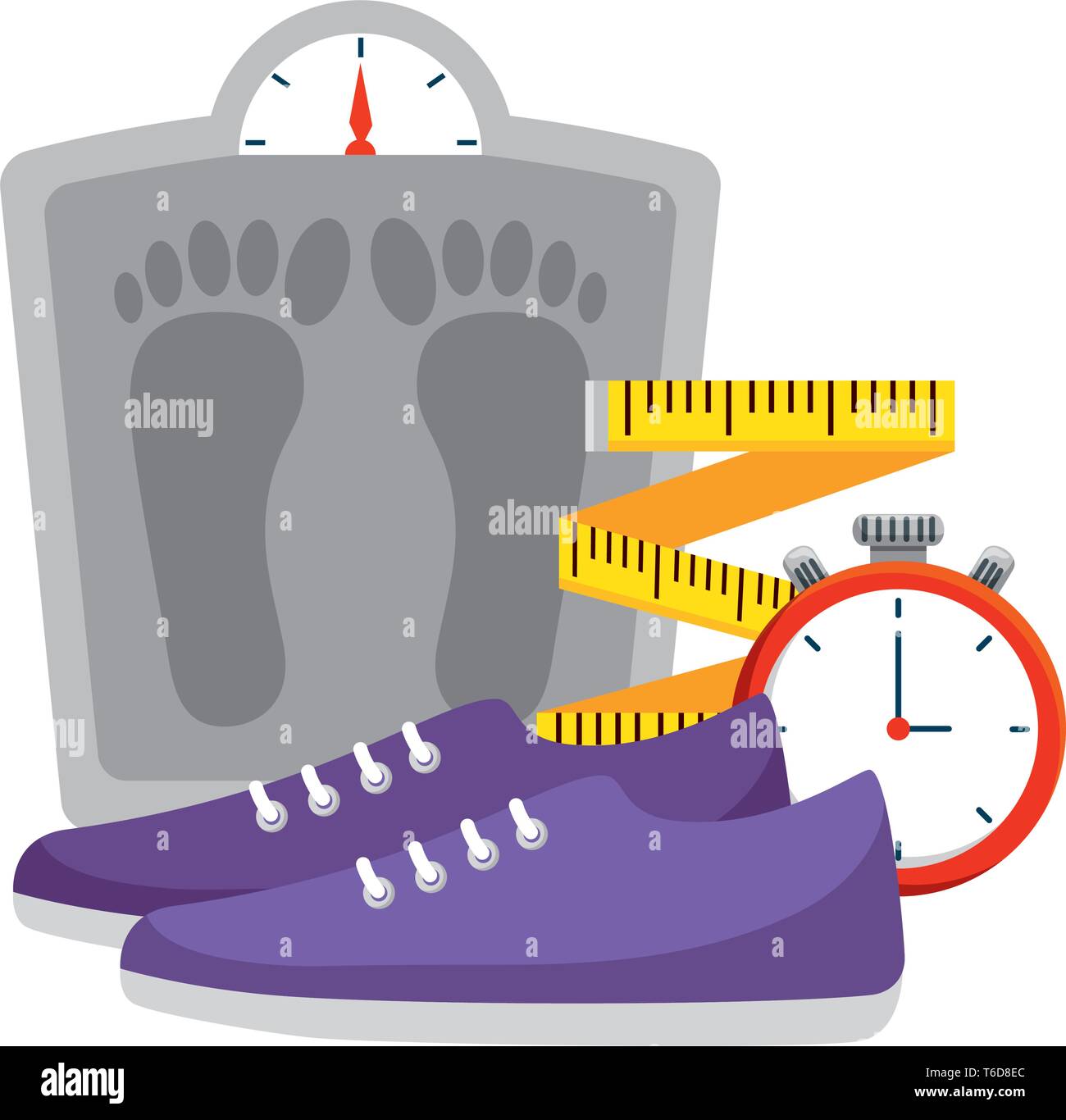 measure weight with healthy icons Stock Vector Image & Art - Alamy