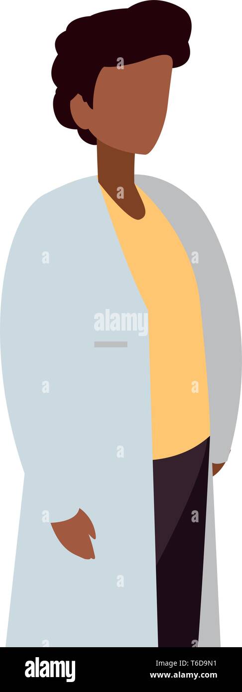 afro male medicine worker with uniform vector illustration design Stock ...