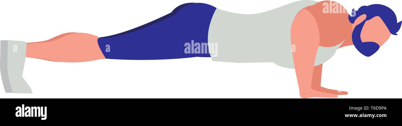 strong athletic man doing push-ups vector illustration design Stock ...