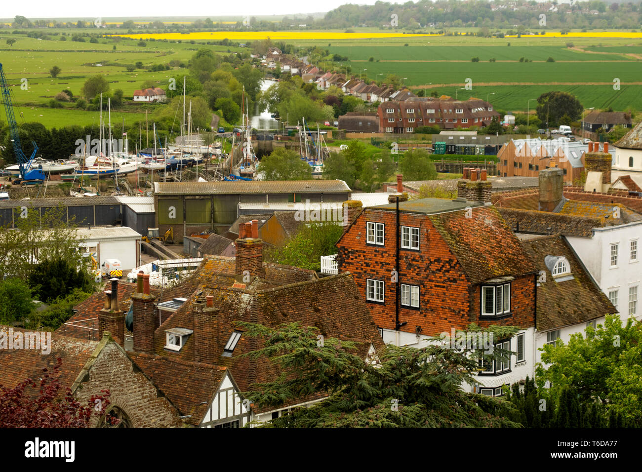 Views of Rye UK from the church tower Stock Photo