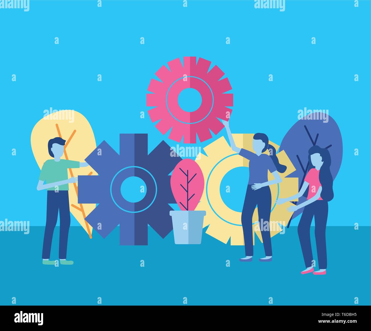 business people gears Stock Vector Image & Art - Alamy