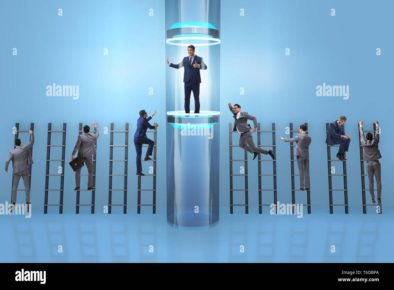 Businessmen in accelerated and fast promotion concept Stock Photo - Alamy