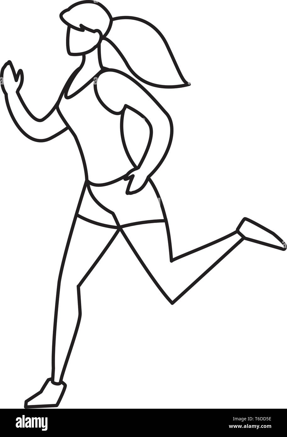 athletic woman running character vector illustration design Stock ...