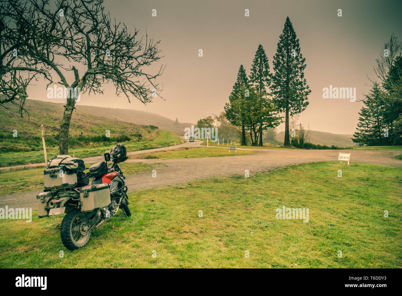 Adventure motorcycle ride Stock Photo