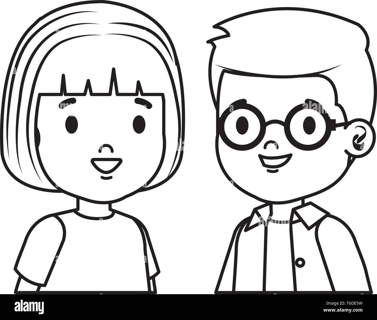 little kids couple characters Stock Vector Image & Art - Alamy
