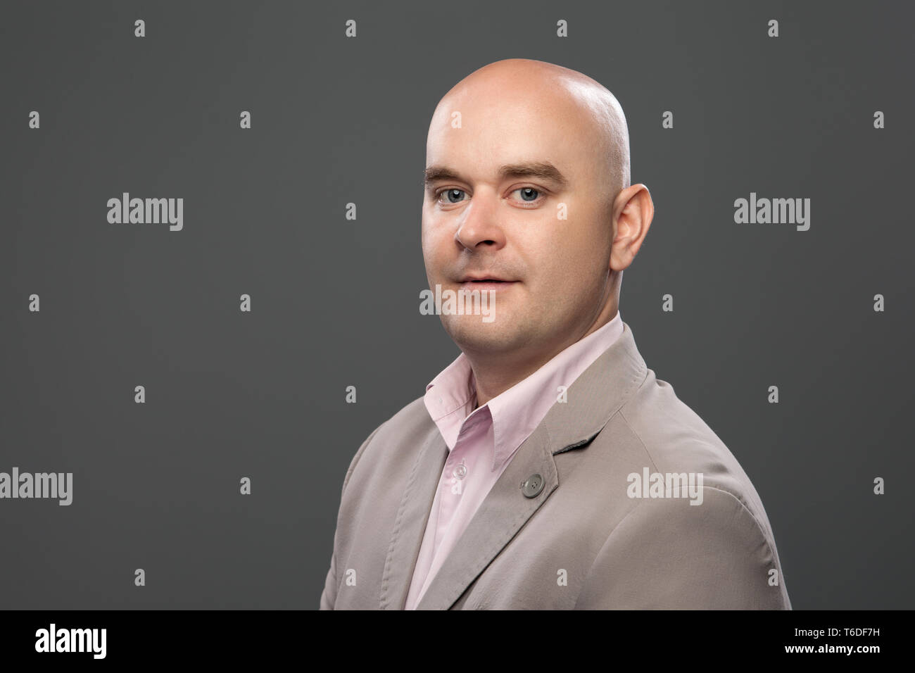 Portrait black man bald head hi-res stock photography and images - Alamy