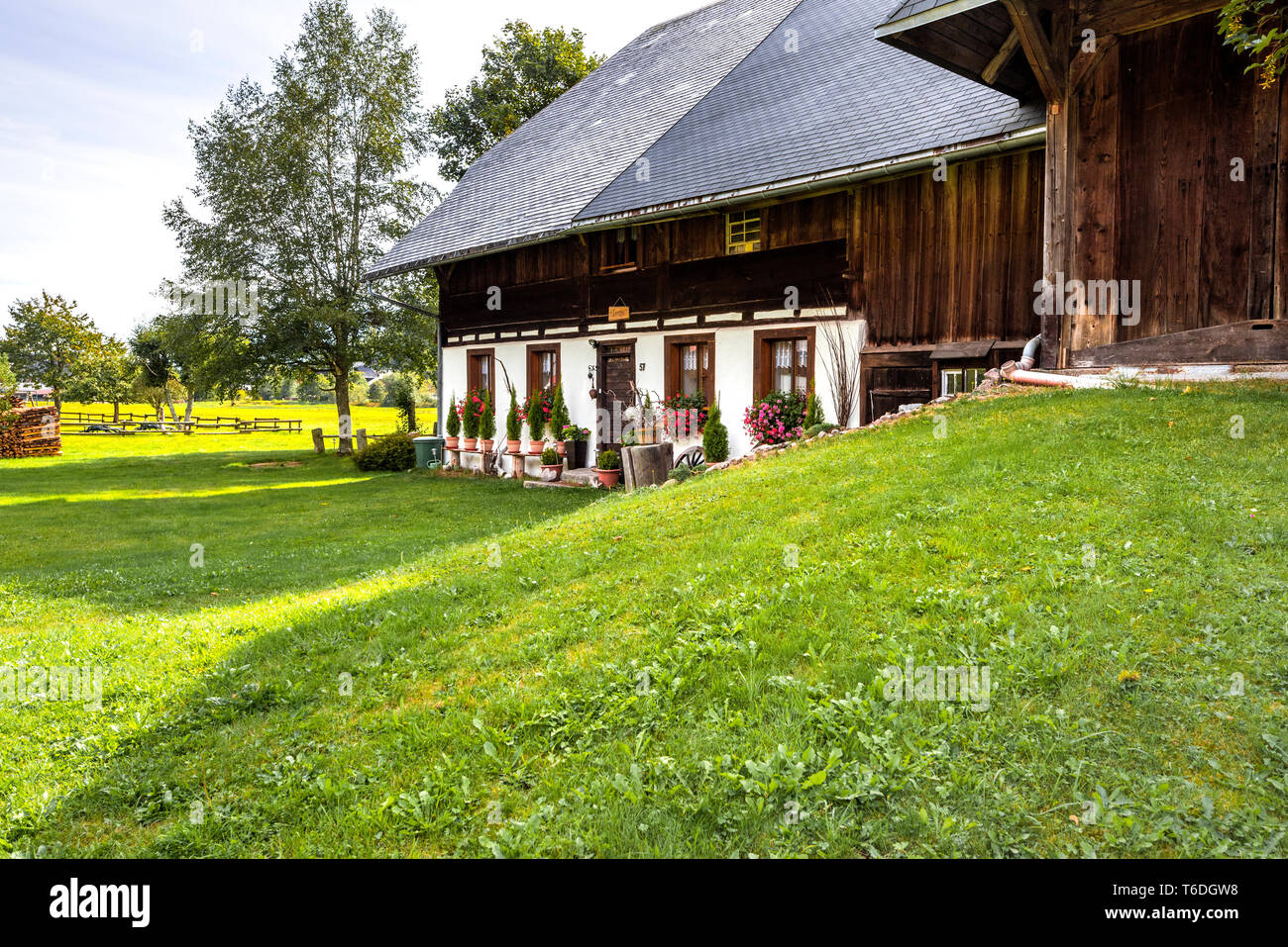 farmhouse in Menzenschwand, High Black Forest, Germany, Black Forest house in the borough of St. Blasien, district Waldshut Stock Photo