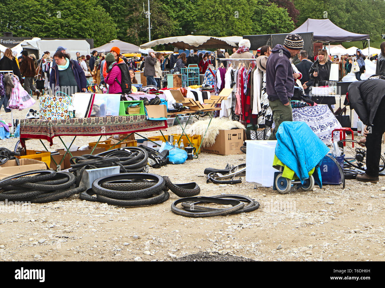 View of the open air giant flea market 