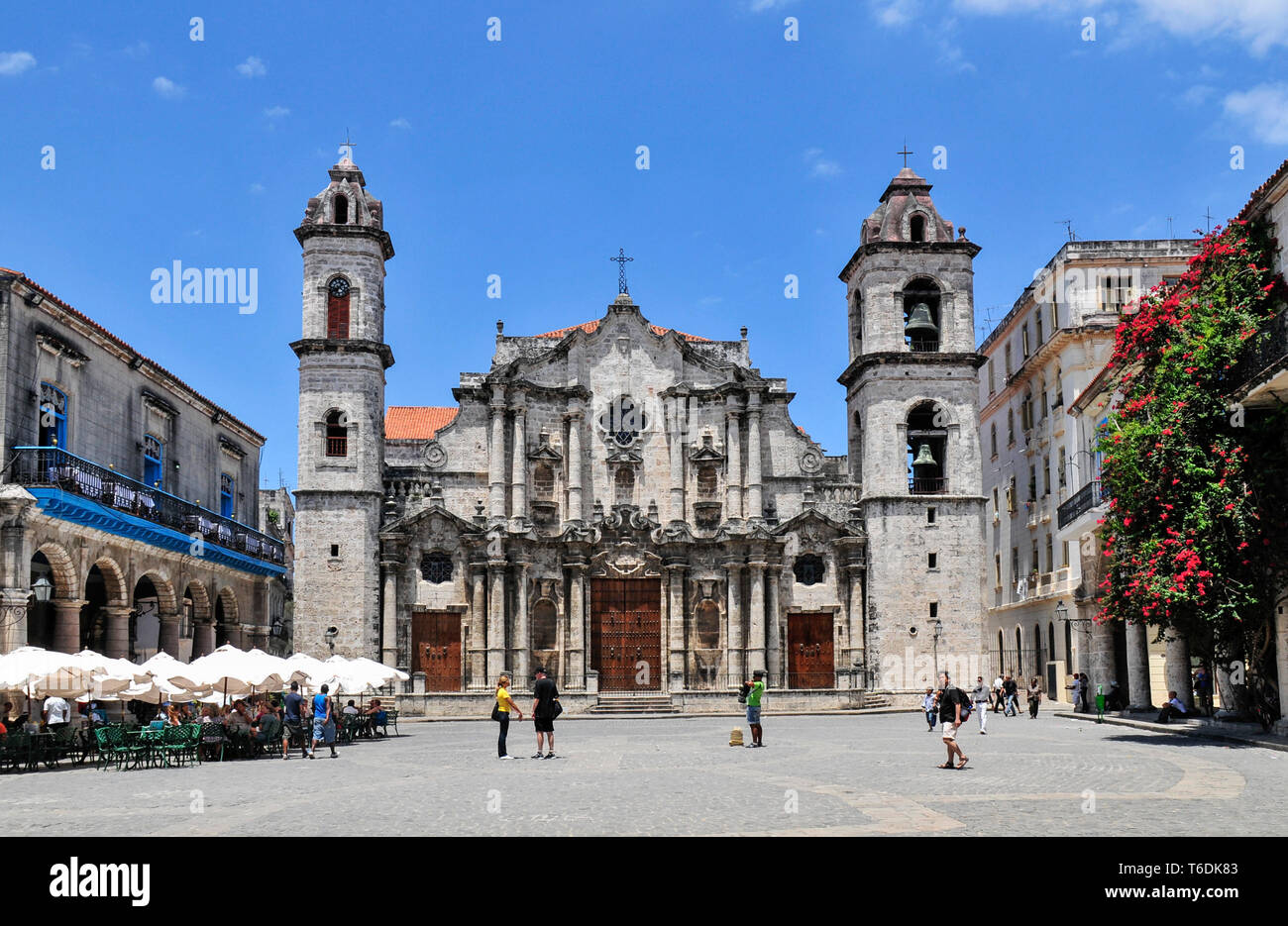 Havana Cathedral, Plaza de la Catedral Havana, Cuba Stock Photo