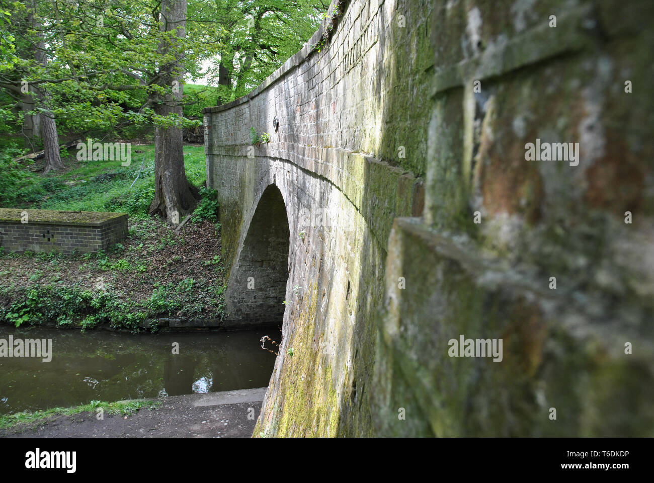 An alternative view of a bridge over an English canal Stock Photo