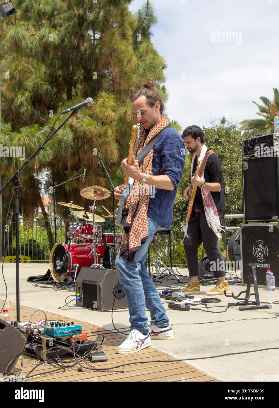 LAS PALMAS DE GRAN CANARIA, SPAIN - April 28: French Band AYWA perfoming at Parque Doramas as part of free program Musica en El Parque, on April 28, 2 Stock Photo