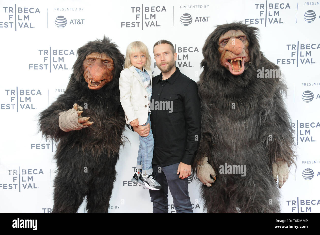 April 27, 2019 - New York, New York, U.S. - Bohdi Palmer, Mark Webber and Grumblers at the 2019 Tribeca Film Festival Premiere of ''The Place Of No Words'', held at the SVA Theater in Chelsea in New York, New York, USA, 27 April 2019 (Credit Image: © Ylmj/AdMedia via ZUMA Wire) Stock Photo