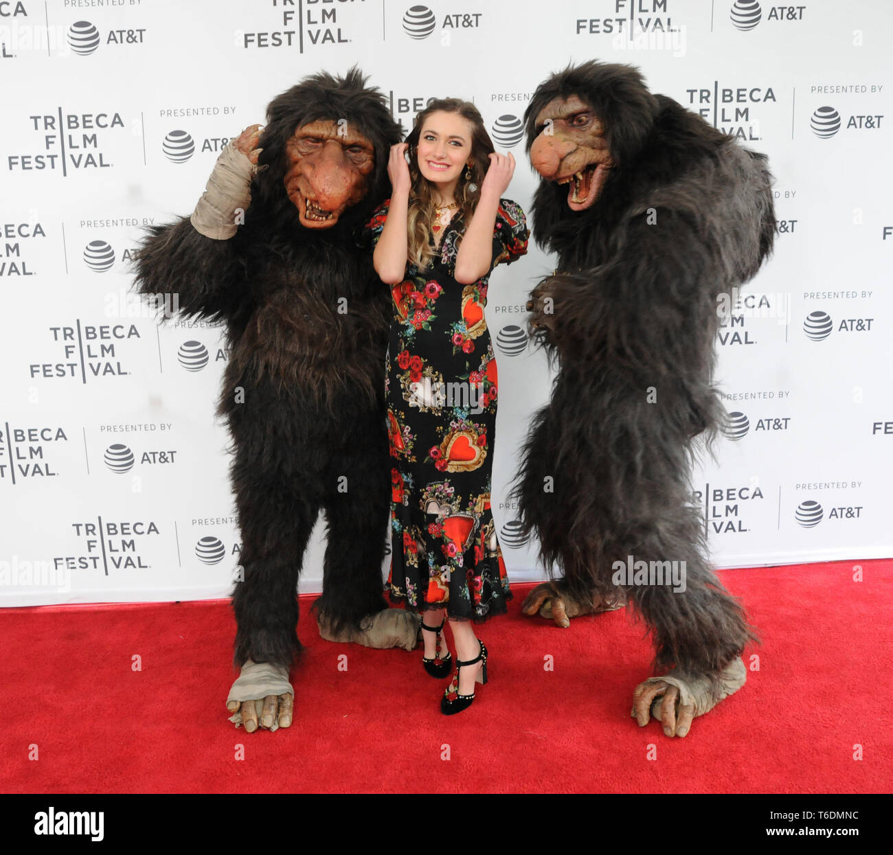 April 27, 2019 - New York, New York, U.S. - Nicole Elizabeth Berger and Grumblers at the 2019 Tribeca Film Festival Premiere of ''The Place Of No Words'', held at the SVA Theater in Chelsea in New York, New York, USA, 27 April 2019 (Credit Image: © Ylmj/AdMedia via ZUMA Wire) Stock Photo