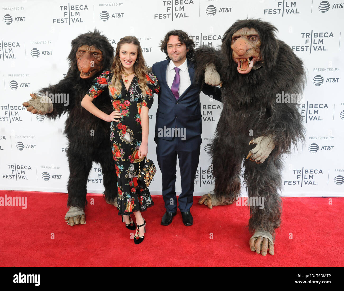 April 27, 2019 - New York, New York, U.S. - Nicole Elizabeth Berger, Mario Torres and Grumblers at the 2019 Tribeca Film Festival Premiere of ''The Place Of No Words'', held at the SVA Theater in Chelsea in New York, New York, USA, 27 April 2019 (Credit Image: © Ylmj/AdMedia via ZUMA Wire) Stock Photo