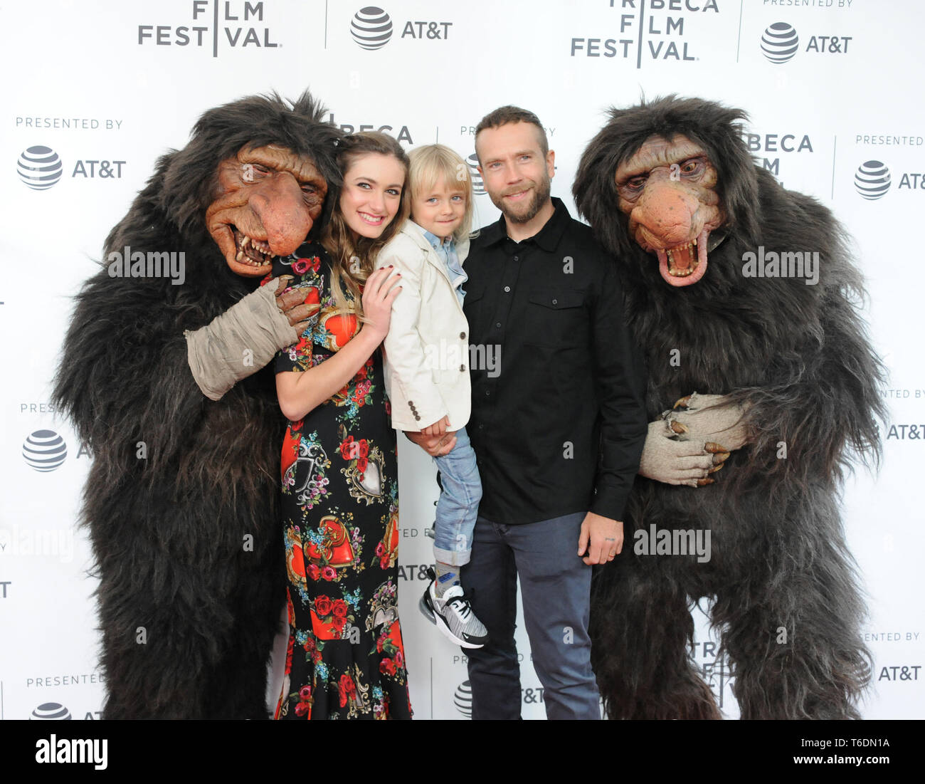 April 27, 2019 - New York, New York, U.S. - Nicole Elizabeth Berger, Bodhi Palmer and Mark Webber with Grumblers at the 2019 Tribeca Film Festival Premiere of ''The Place Of No Words'', held at the SVA Theater in Chelsea in New York, New York, USA, 27 April 2019 (Credit Image: © Ylmj/AdMedia via ZUMA Wire) Stock Photo