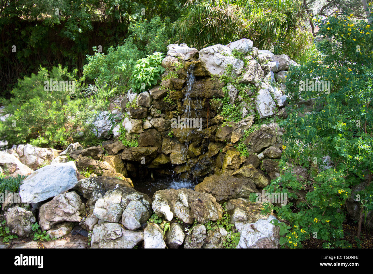 Water fall at the Botanic gardens Gibraltar Stock Photo - Alamy