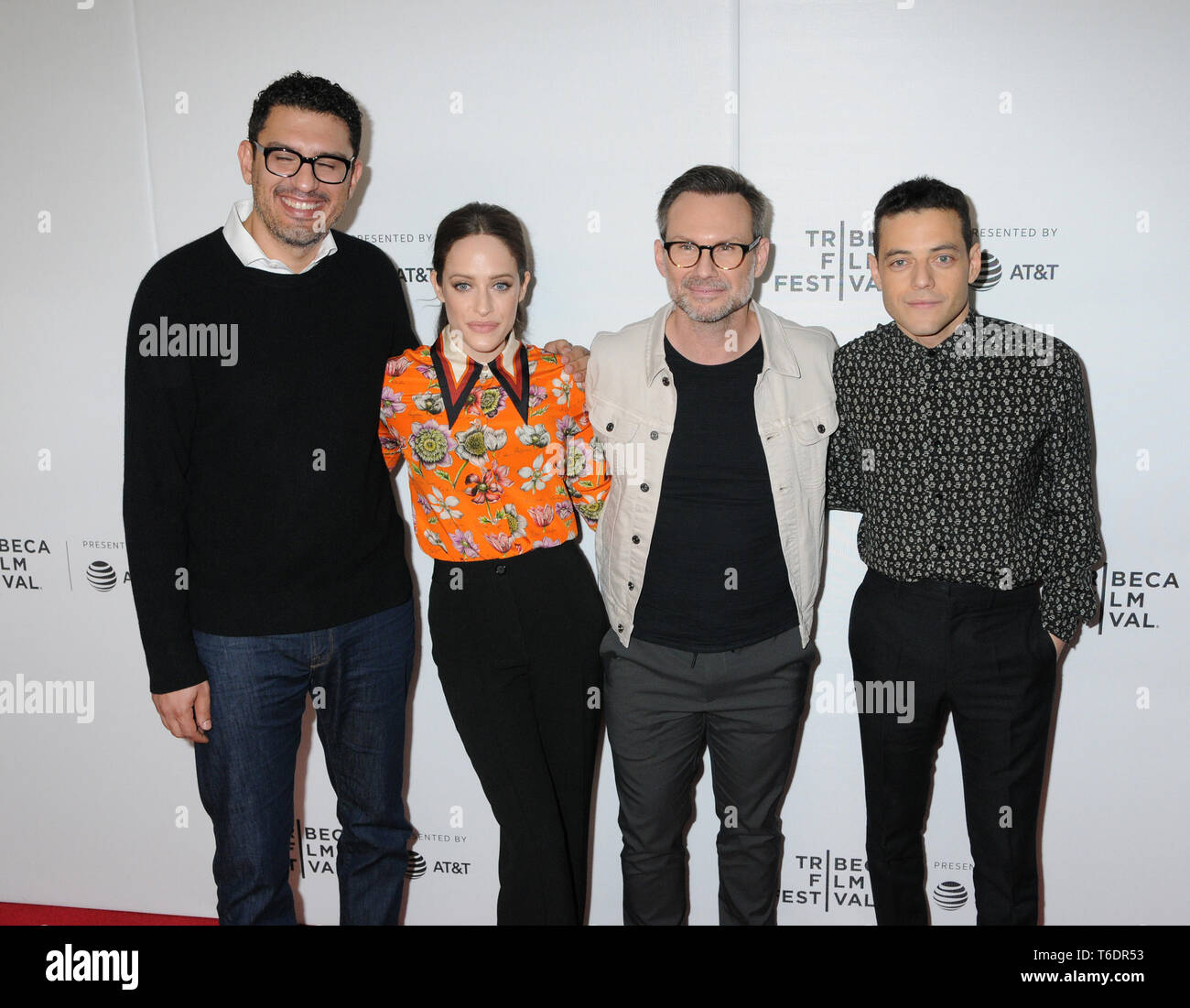 L-R: Actors Grace Gummer, Rami Malek and Carly Chaiken attend the sesaon  four premiere of USA's Mr. Robot at Village East Cinema in New York, NY on  October 1, 2019. (Photo by