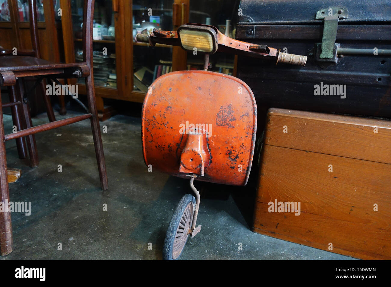 Old Antique Vespa bike Stock Photo