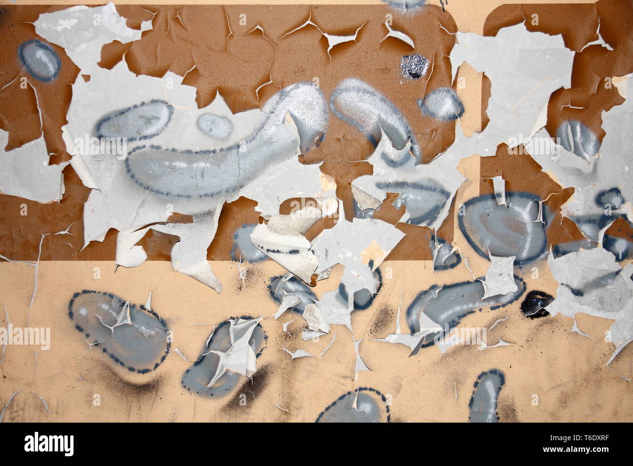 Flaking paint brown grey Stock Photo