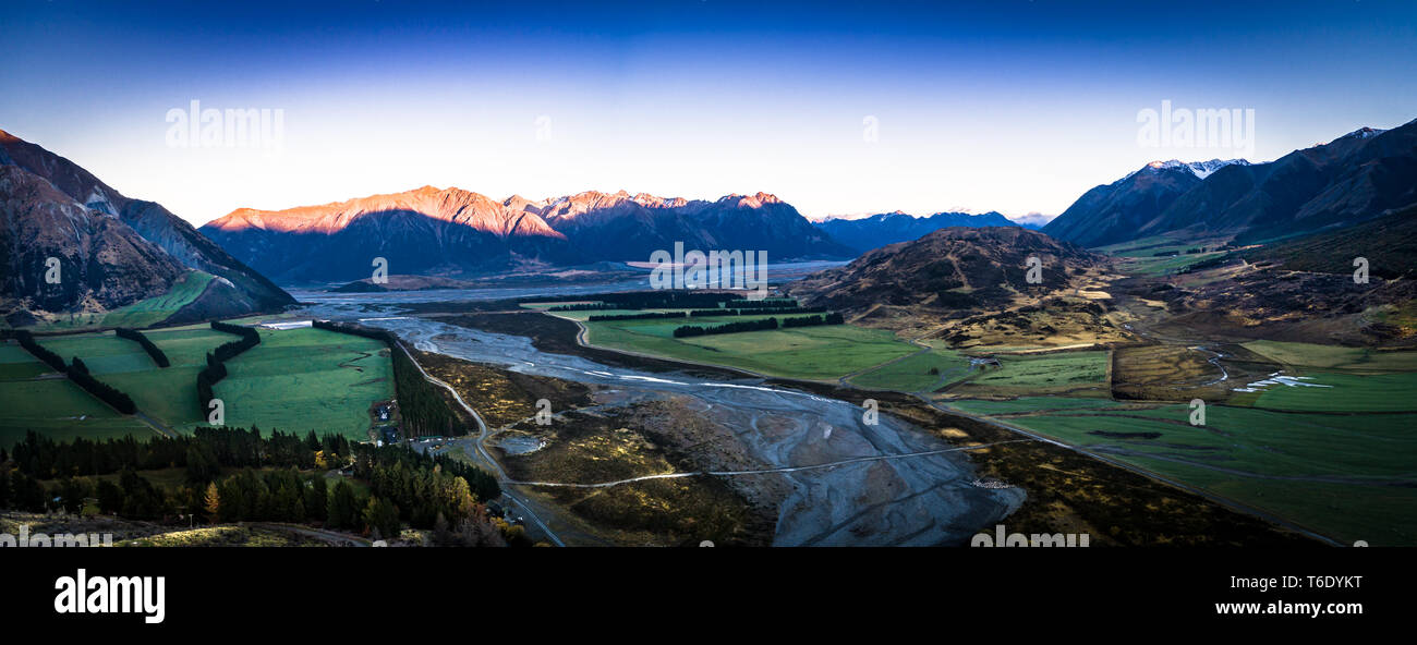 High Country Rivers South Island New Zealand Stock Photo