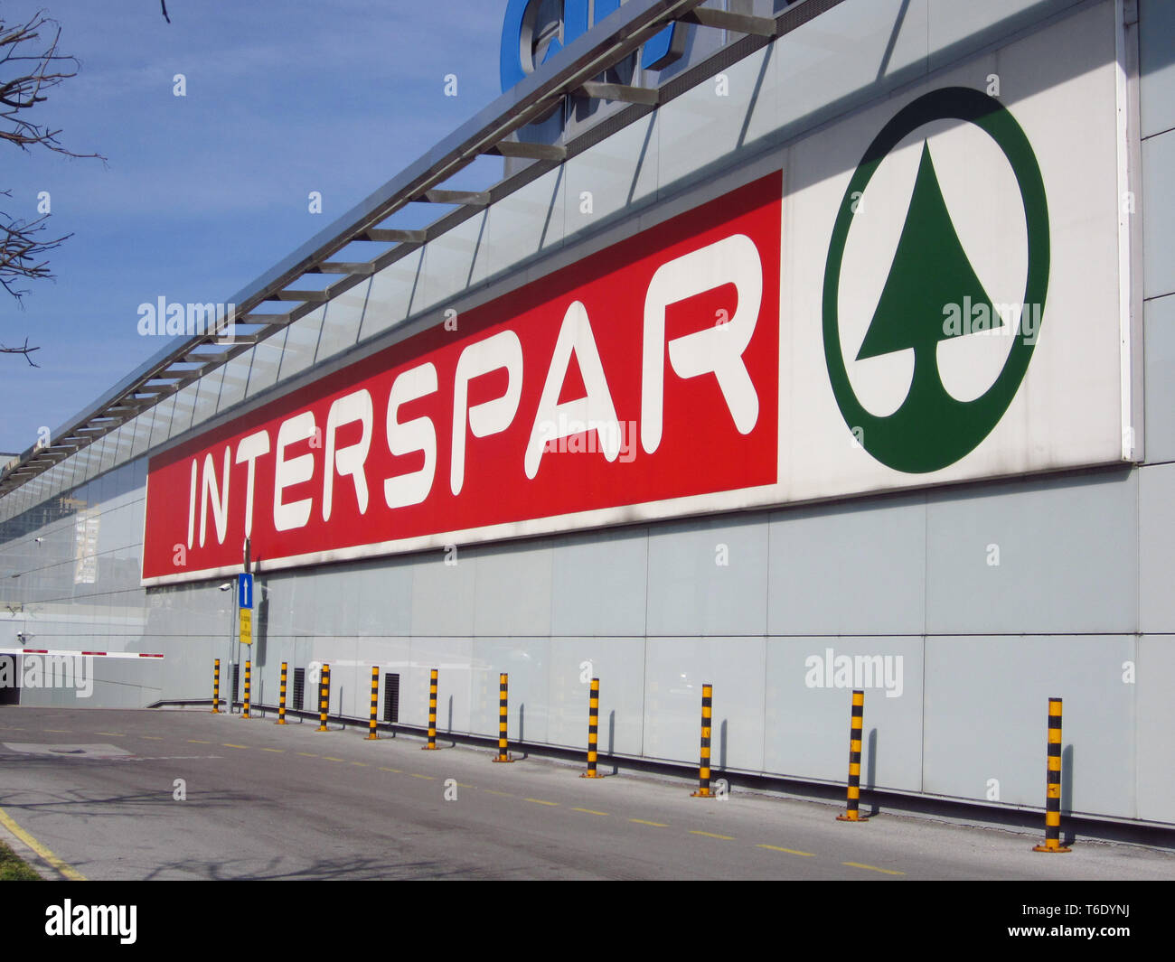 LJUBLJANA, SLOVENIA - MARCH 22 2019: SPAR logo on a supermarket shop Stock Photo