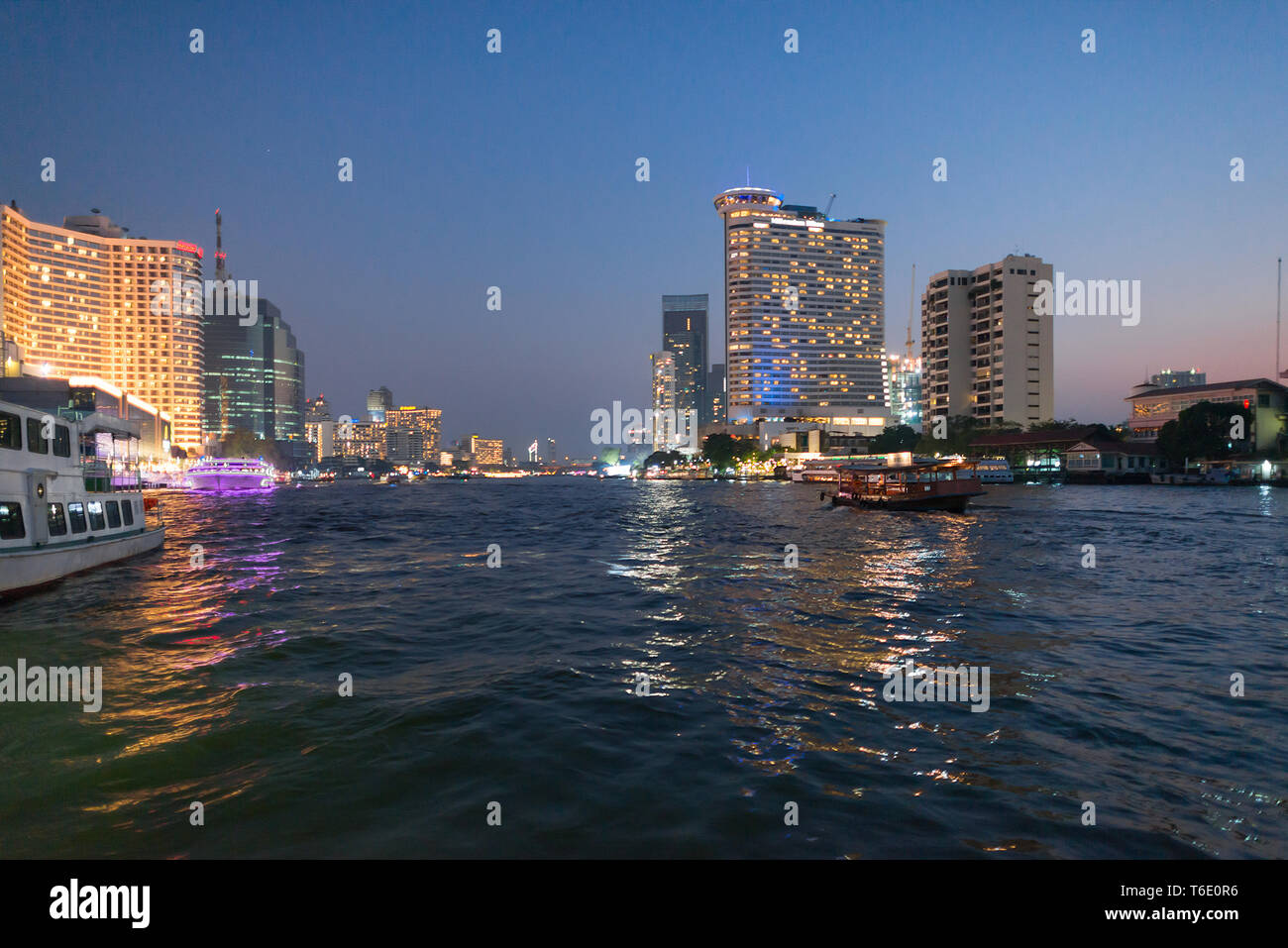 The Chao Phraya is a major river in Thailand Stock Photo