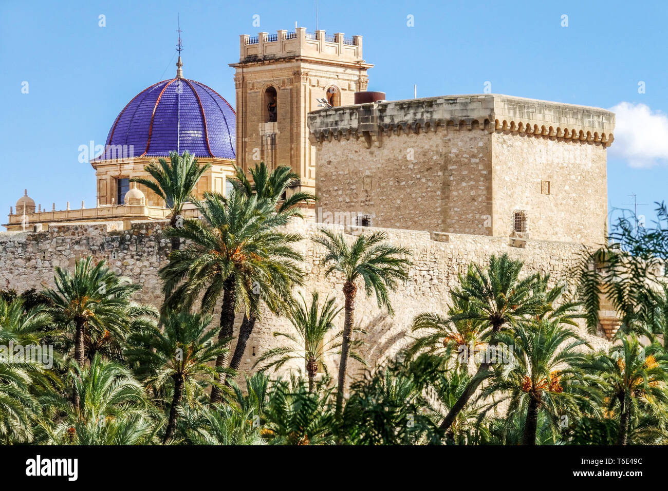 Spain Elche, medieval architecture, dome of Basílica de Santa María, Costa Blanca Valencia region Stock Photo