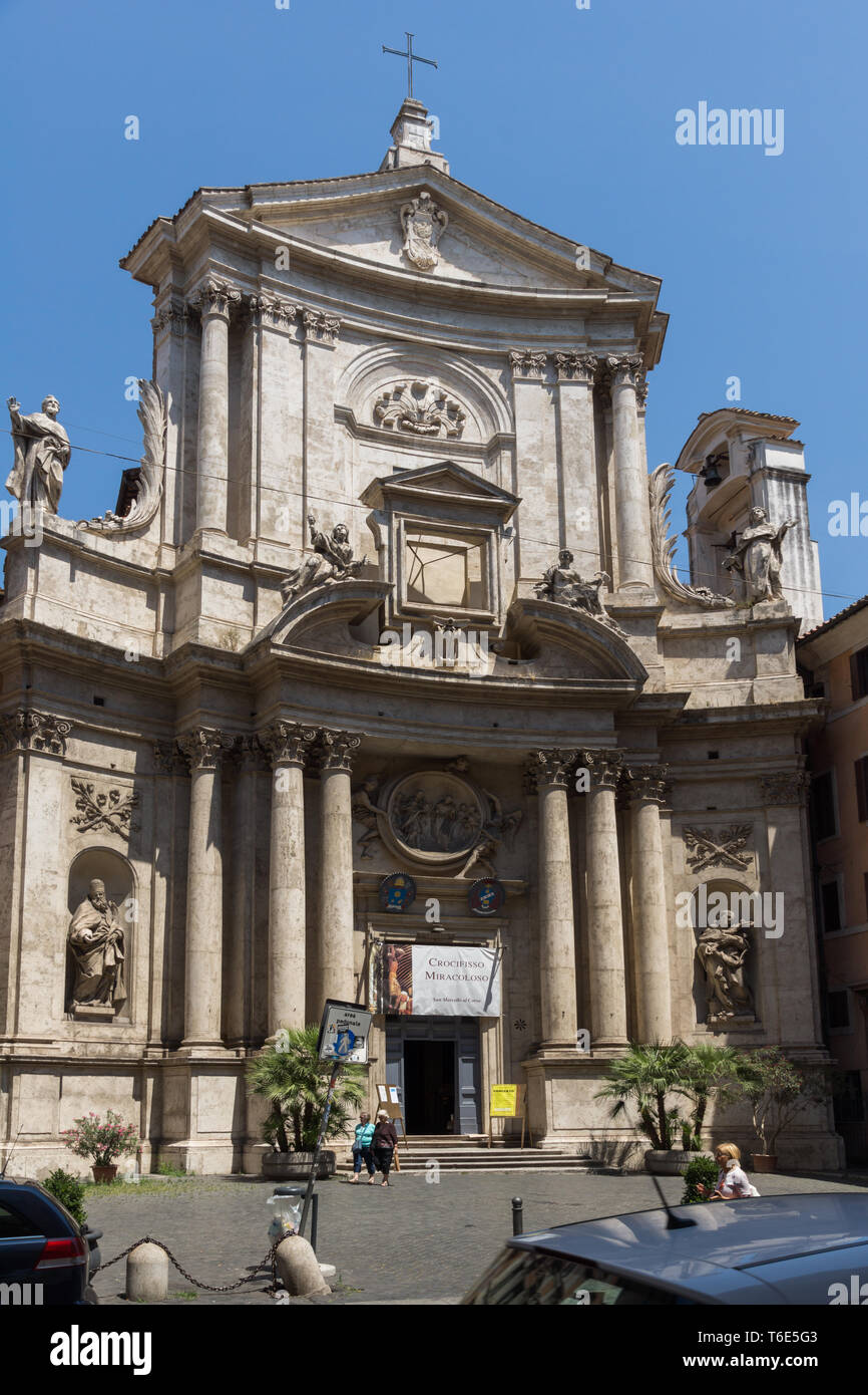 ROME, ITALY - JUNE 23, 2017: Amazing view of Chiesa di San Marcello al Corso in Rome, Italy Stock Photo